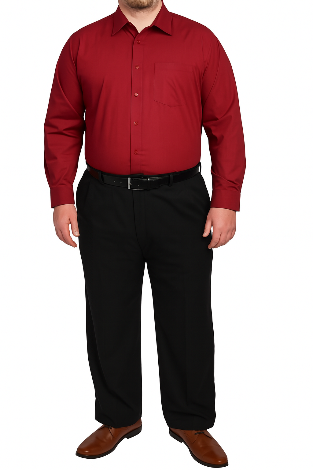 big and tall dress shirt VALERIO: Solid Modern Fit Dress Shirt VS10 Brown / 24 36/37