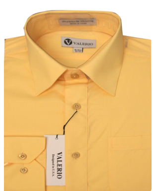 Valerio Men's Dress Shirt (36/37 Sleeves) Gold / 18.5 / 36/37 Valerio Men's Dress Shirt (36/37 Sleeves) Gold / 18.5 / 36/37