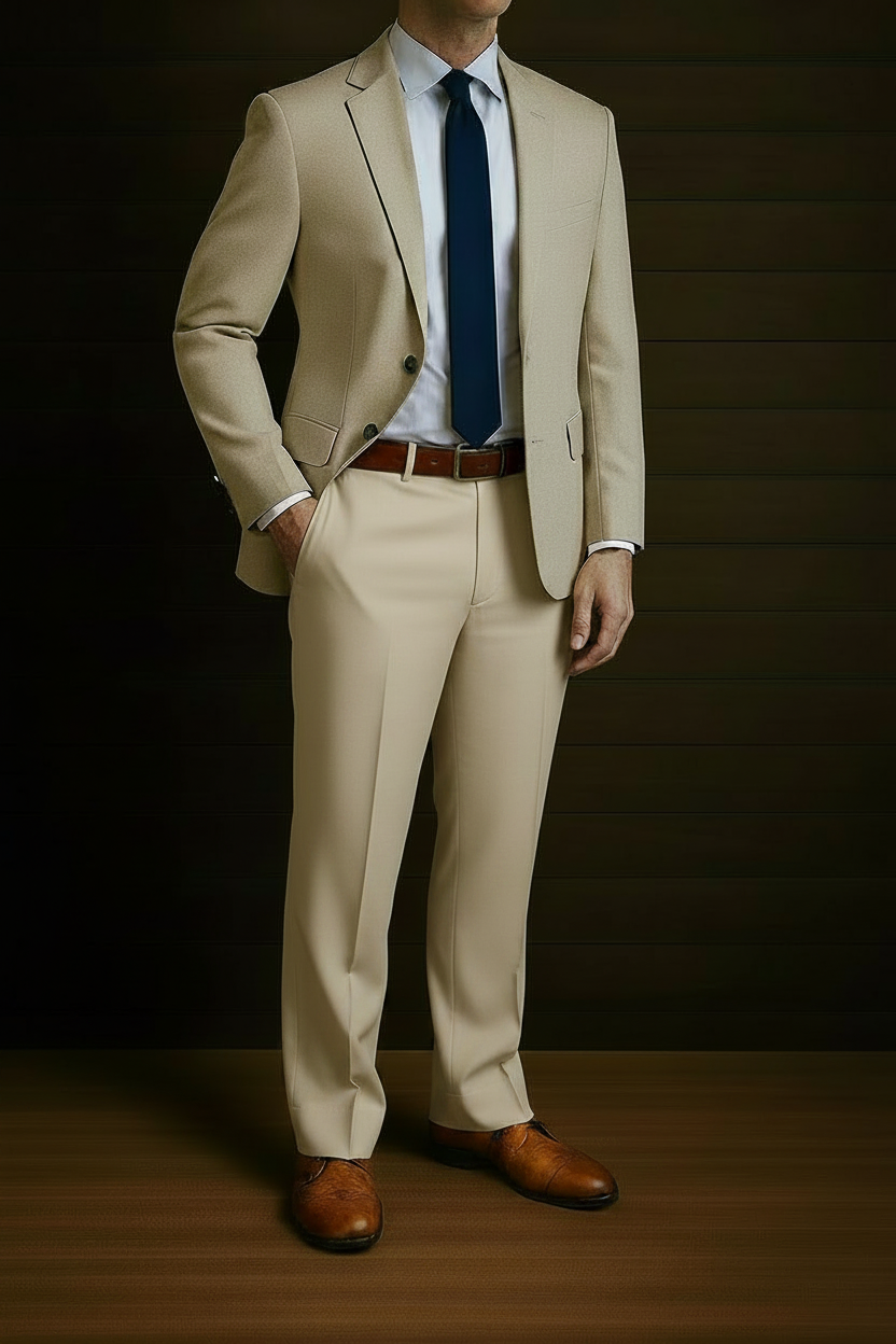 men's beige slim fit dress pants Slim Fit Mens Beige Dress Pants Formal Slacks Flat Front No Pleats (28) at Amazon Men's Clothing store